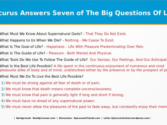 Epicurus Answers Seven Big Questions Of Life