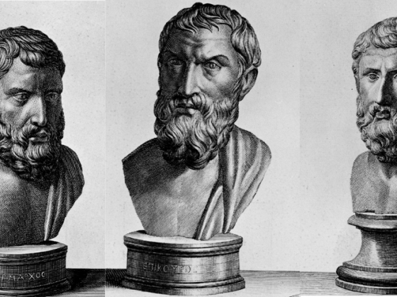 Hermarchus, Epicurus, and Metrodorus - Etchings of Herculaneum Busts