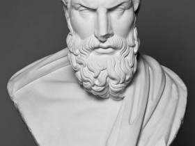 Epicurus Bust - Black and White