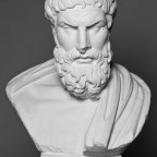 Epicurus Bust - Black and White