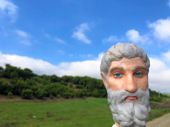 Amateur wax bust of Epicurus