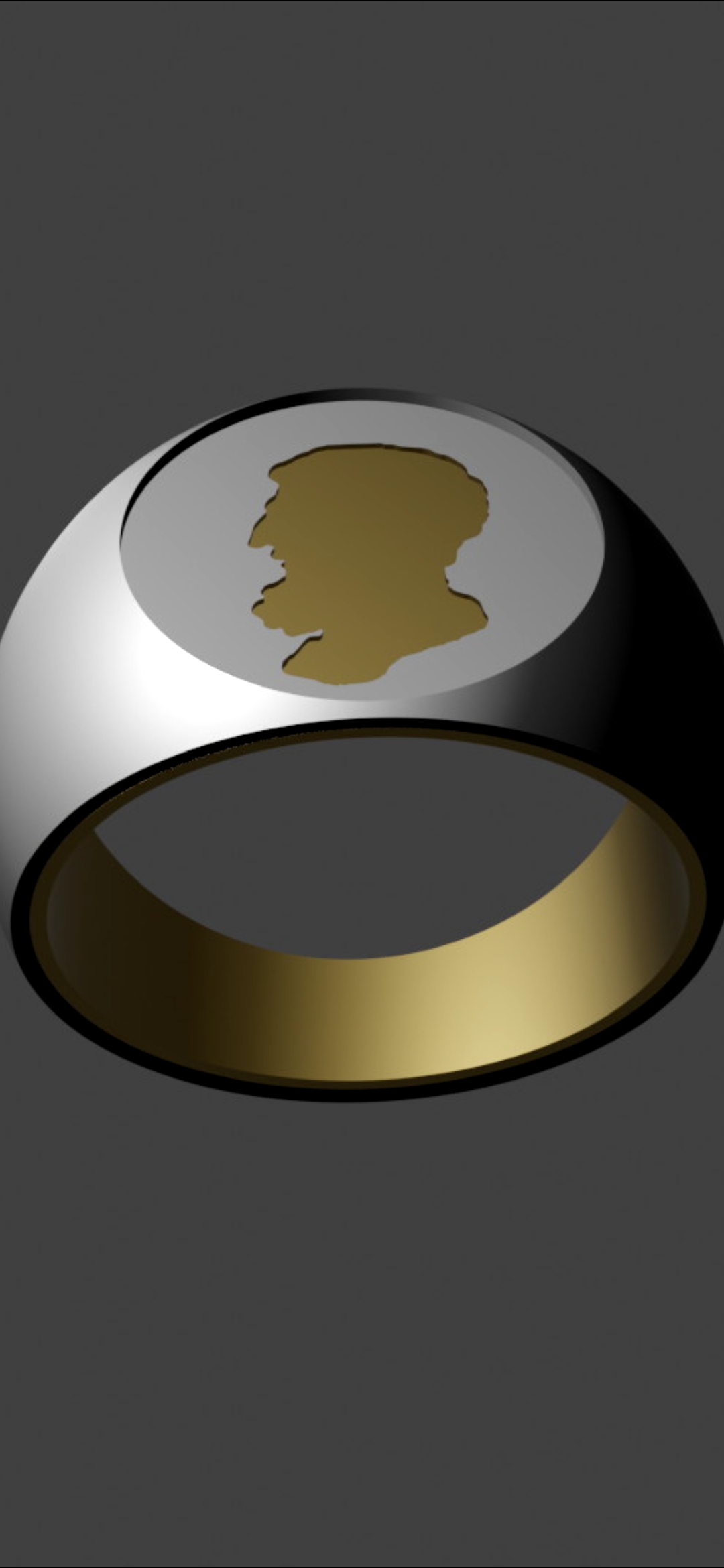 Signet-Style Ring, Silhouette of Epicurus