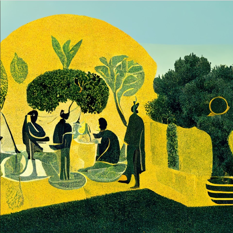Epicurus In Garden (Artist's conception)