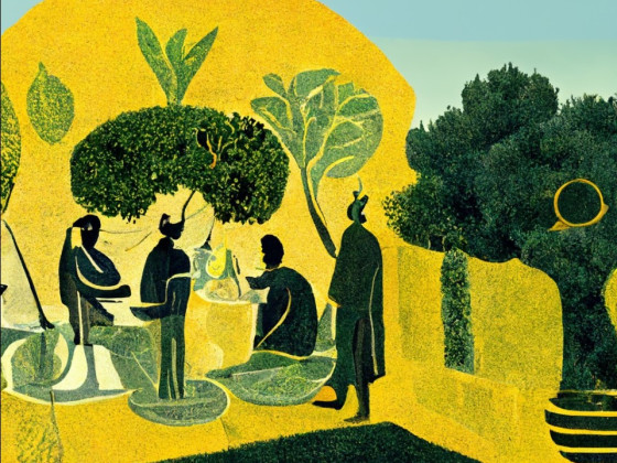 Epicurus In Garden (Artist's conception)