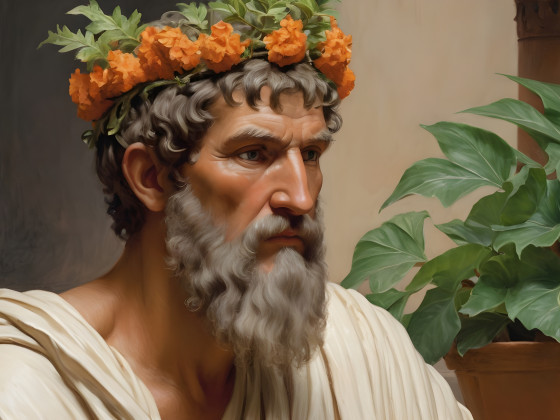 Epicurus with Calendula crown